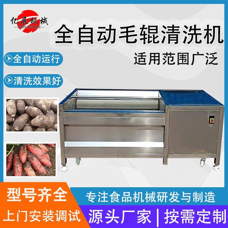 根茎类毛刷清洗机果蔬去皮清洗设备去皮机脱皮机萝卜去泥沙