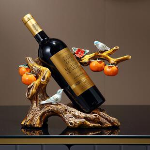 中式创意红酒架摆件轻奢高档客厅家居餐边柜装饰品酒柜收纳架子