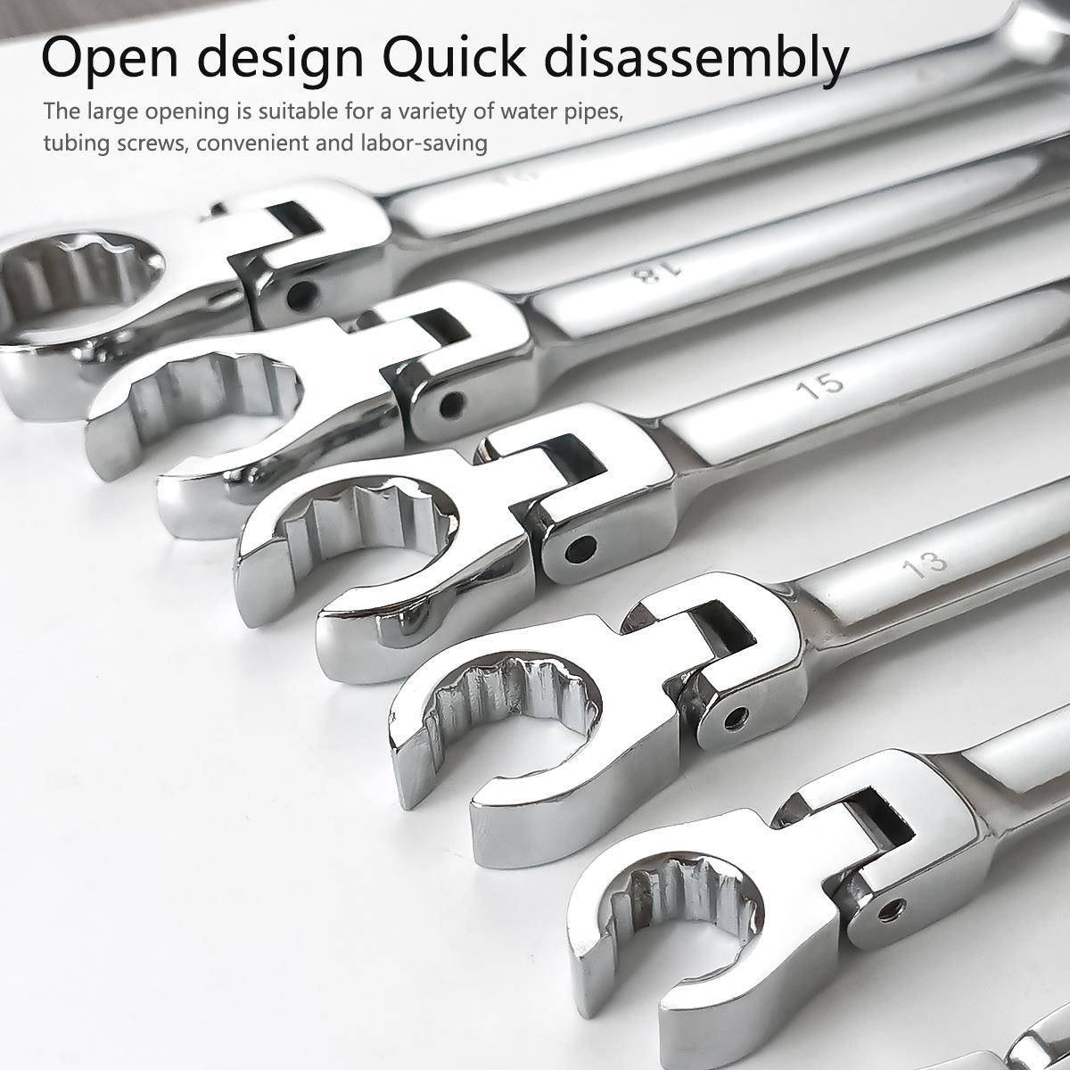 6pcs高端油管扳手套装双摇头扳手组合专业的维修扳手方便快捷