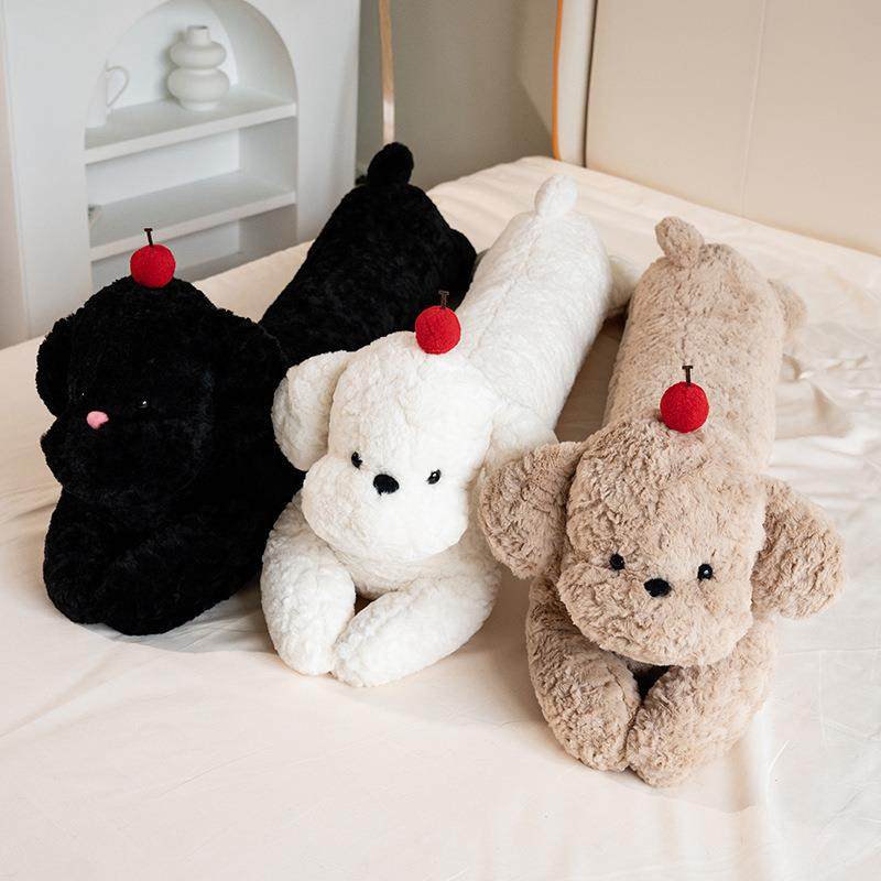 卡通可爱樱桃狗狗毛绒抱枕长条小狗玩偶陪伴夹腿睡公仔靠垫枕头,纺织面料/辅料/配套,纺织机械配件,淘宝优惠券,粉丝福利购,淘宝优惠卷