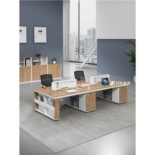 新款工业风职员办公桌椅组合电脑桌简约现代4四6六人创意员工位