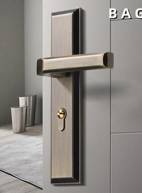 BAGB防盗门锁室内卧室家用实木门锁新中式静音仿古房门锁具