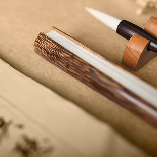 宣纸折扇9寸扇子95寸梅妃湘妃竹扇子手工斑竹梅鹿扇骨宣纸苏工扇