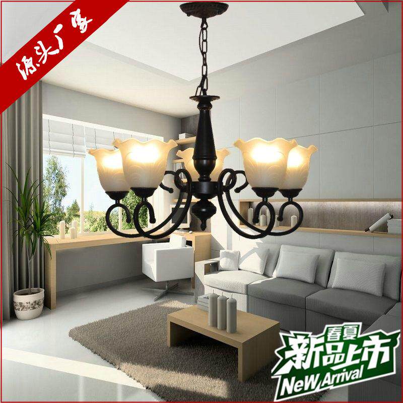 新款欧式铁艺吊灯具客厅中山古镇3-5-8头吸顶灯饰店