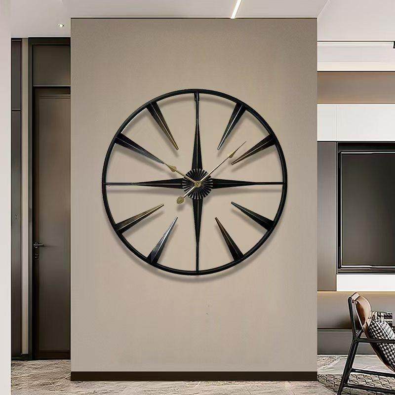 欧式创意挂钟复古简约铁艺钟表时尚客厅装饰时钟挂钟创意大气