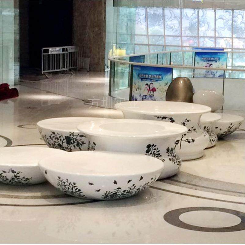 购物广场商业中心玻璃钢大型青花瓷座椅花盆组合景观美陈休闲椅,农用物资,其他肥料,淘宝优惠券,粉丝福利购,淘宝优惠卷