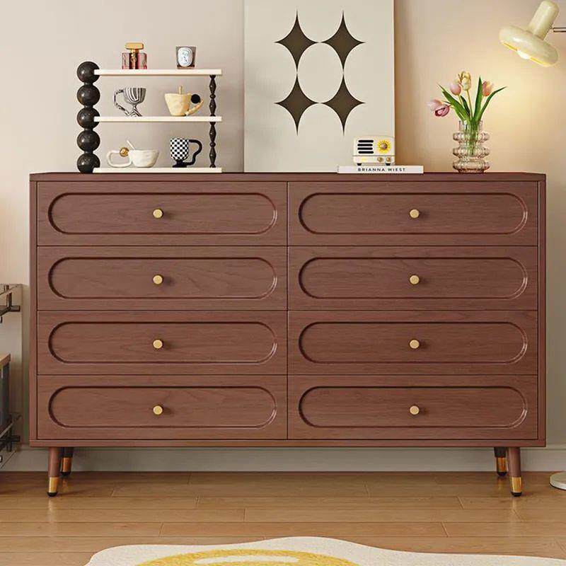 实木斗柜卧室储物柜收纳柜靠墙高端轻奢主卧床尾置物柜网红八斗橱