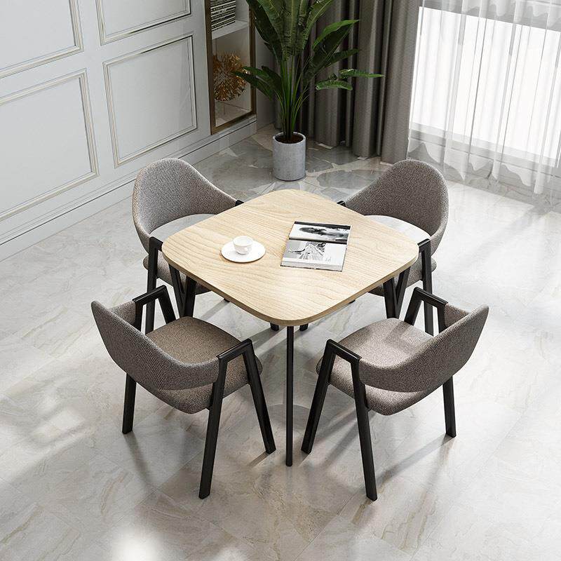 经济型现代饭桌家用小户型餐桌椅北欧接待桌椅组合简约洽谈桌方桌