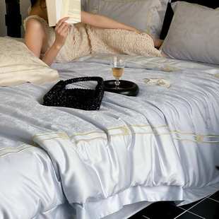 法式轻奢︱春夏款少女心蝴蝶刺绣公主风天丝棉提花四件套床上用品