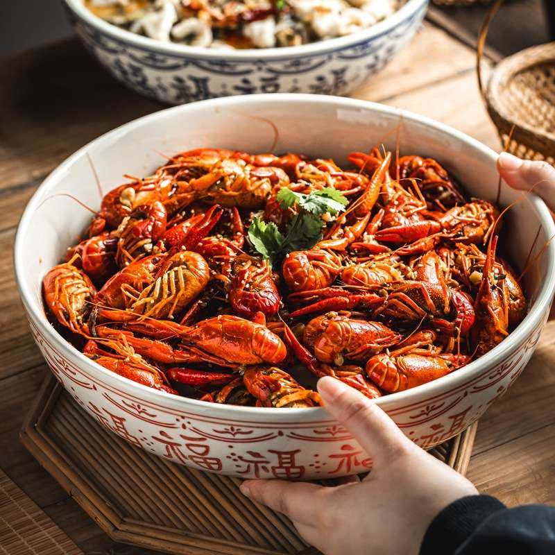 龙虾专用盘子商用装水煮肉片的大碗陶瓷大圆盘酸菜鱼大盆碗特大号,电子元器件市场,其它元器件,淘宝优惠券,粉丝福利购,淘宝优惠卷
