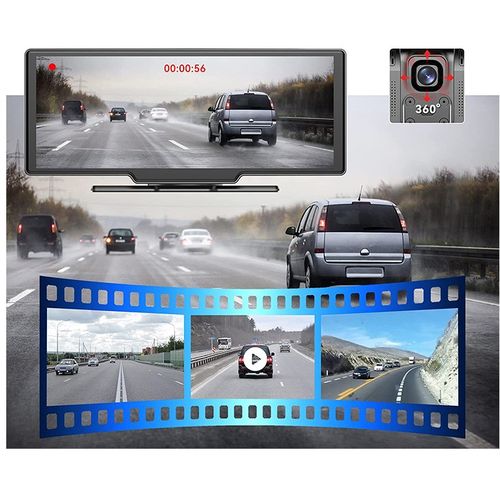 9寸行车记录仪高清无线车载导航一体机双摄触屏carplay汽车导航仪