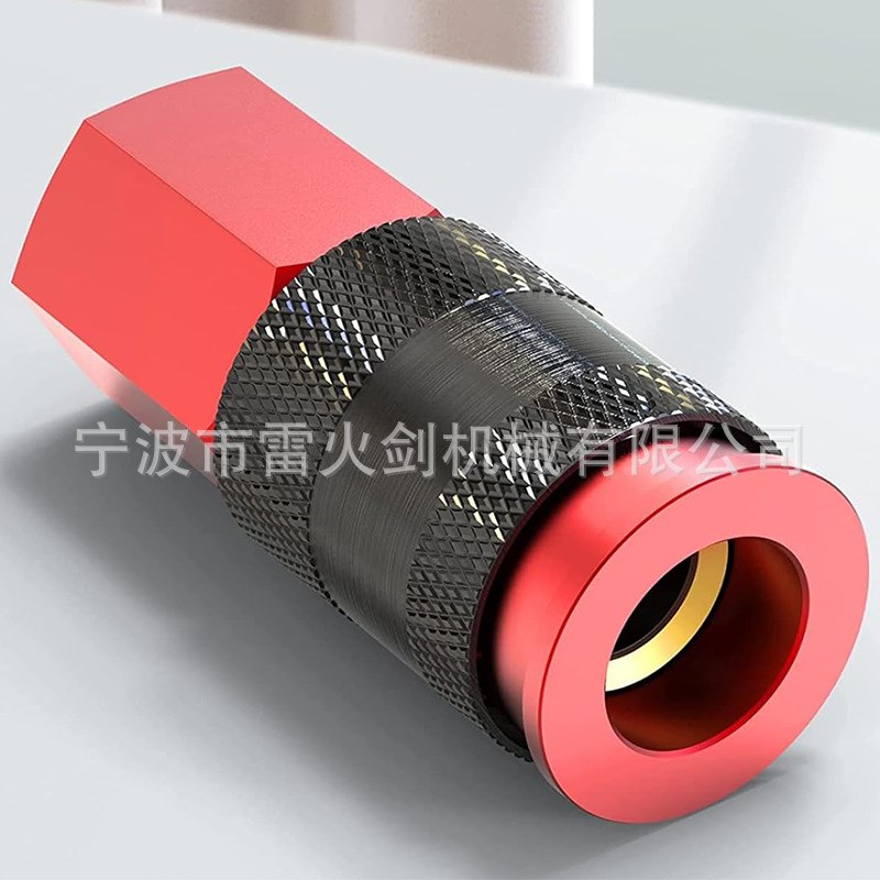 欧式三合一气动接头1/4BSP 空压机充气管 轮胎打气管气压表延长管