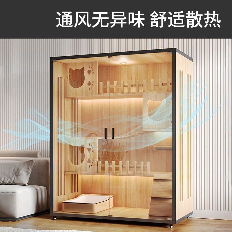 猫别墅宠物柜猫笼子家用室内猫窝猫屋猫咪房子猫舍猫笼木质猫别墅