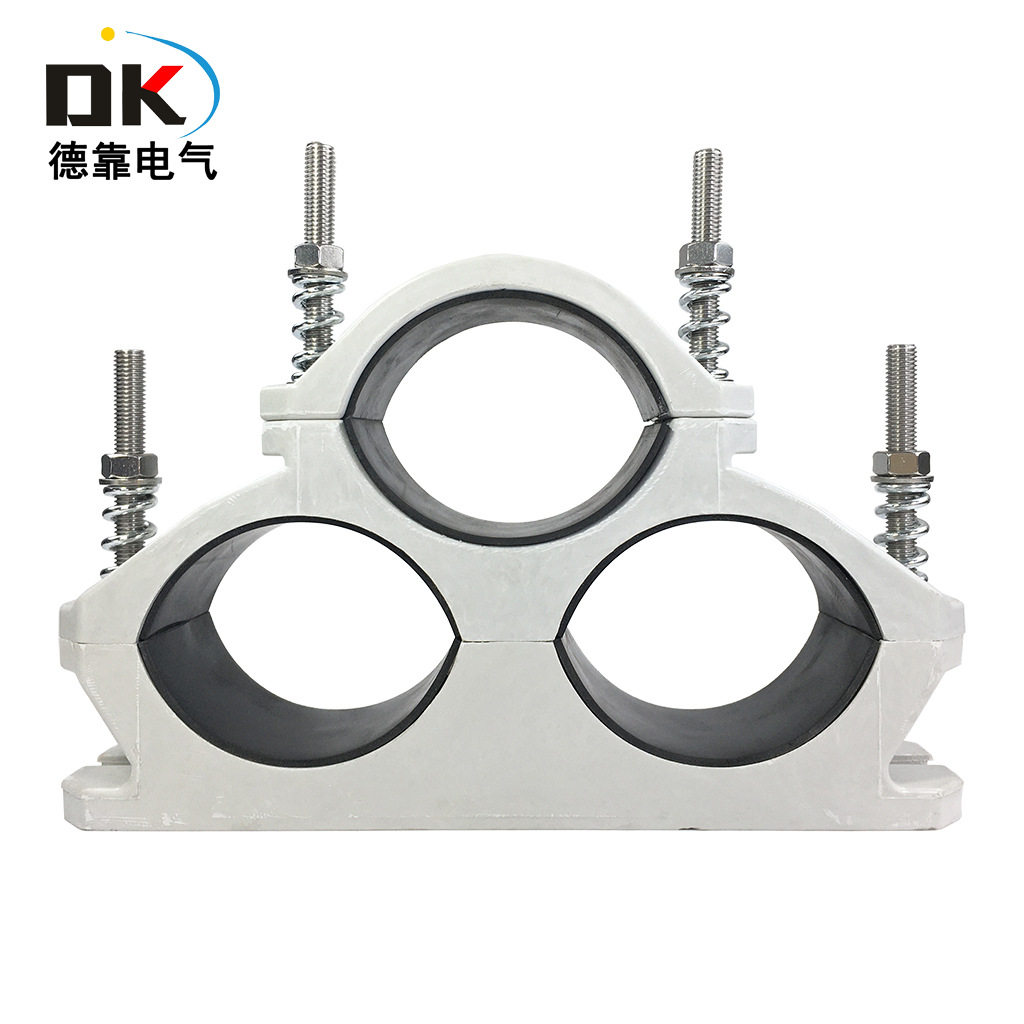 复合电缆夹具 SMC固定线夹 玻璃钢三芯刚性抱箍 复合电缆线卡管卡