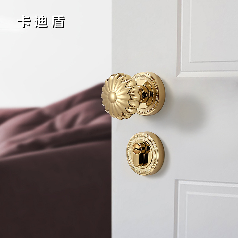 美式金色南瓜球形锁室内房门锁卫生间静音浴室卧室大门锁静音锁