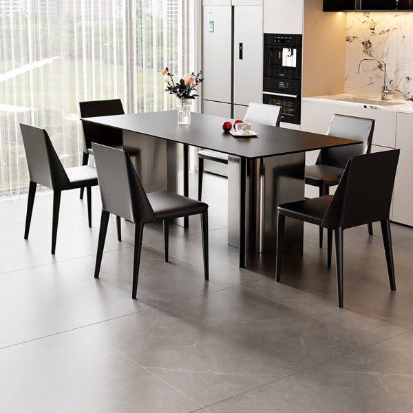 岩板餐桌客厅家用新款意式极简轻奢简约现代长方型家庭餐桌椅组合,住宅家具,岩板餐桌,淘宝优惠券,粉丝福利购,淘宝优惠卷