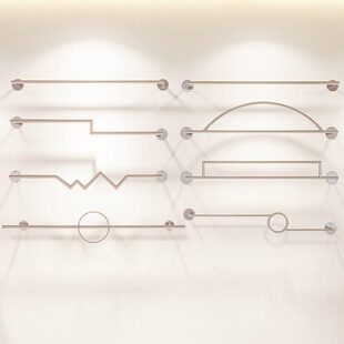 不锈钢正挂展示杆上墙横杆挂衣架挂版创意造型点挂新潮全尺寸定制