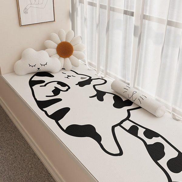 飘窗垫四季通用新款窗台垫子防水可擦洗定制阳台卧室皮革卡通坐垫