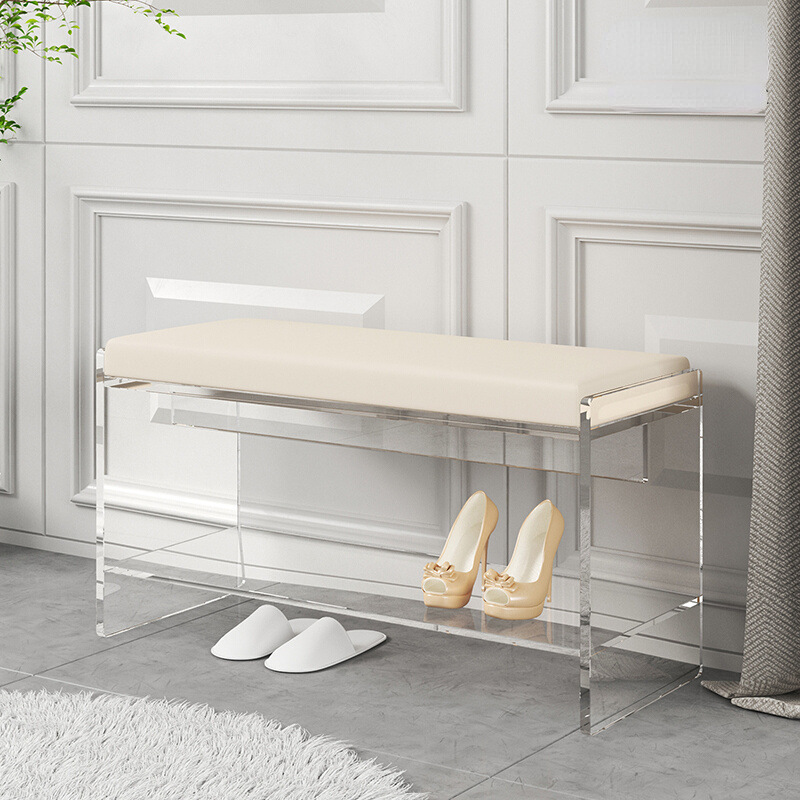 轻奢现代亚克力奶油风极简可坐式换鞋凳家用门口入户长条凳穿鞋凳