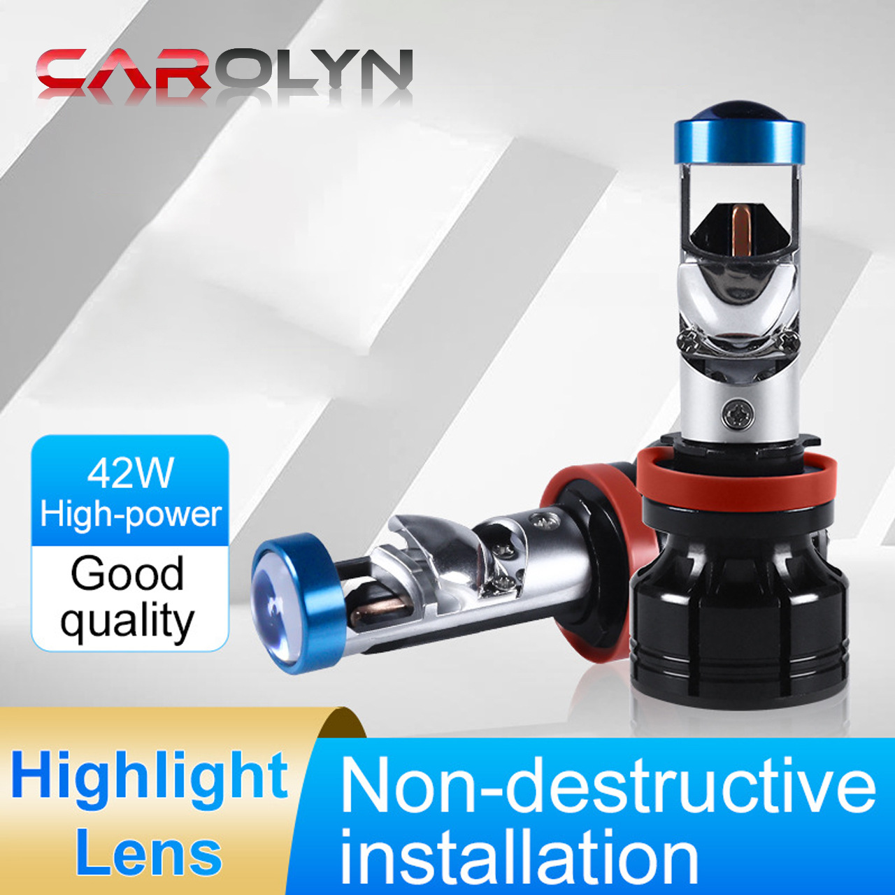 新款Y9DA80透镜H4H7H8H1190059006迷你鱼眼聚光摩托车汽车led大灯