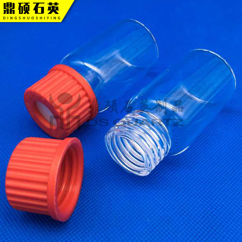厂家批发 透光性好石英玻璃螺纹试管螺口取样瓶带盖 实验室用器皿