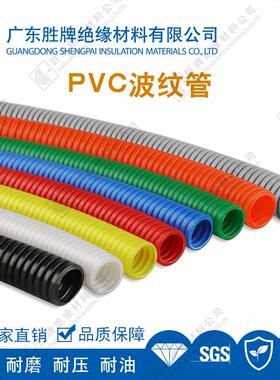 工厂发货黑色PVC波纹管阻燃抗压塑料蛇皮管穿线软管电线保护管