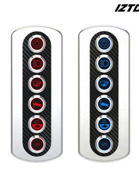 新款游艇房车改装6位按钮面板开关12V20A大电流按钮IP66
