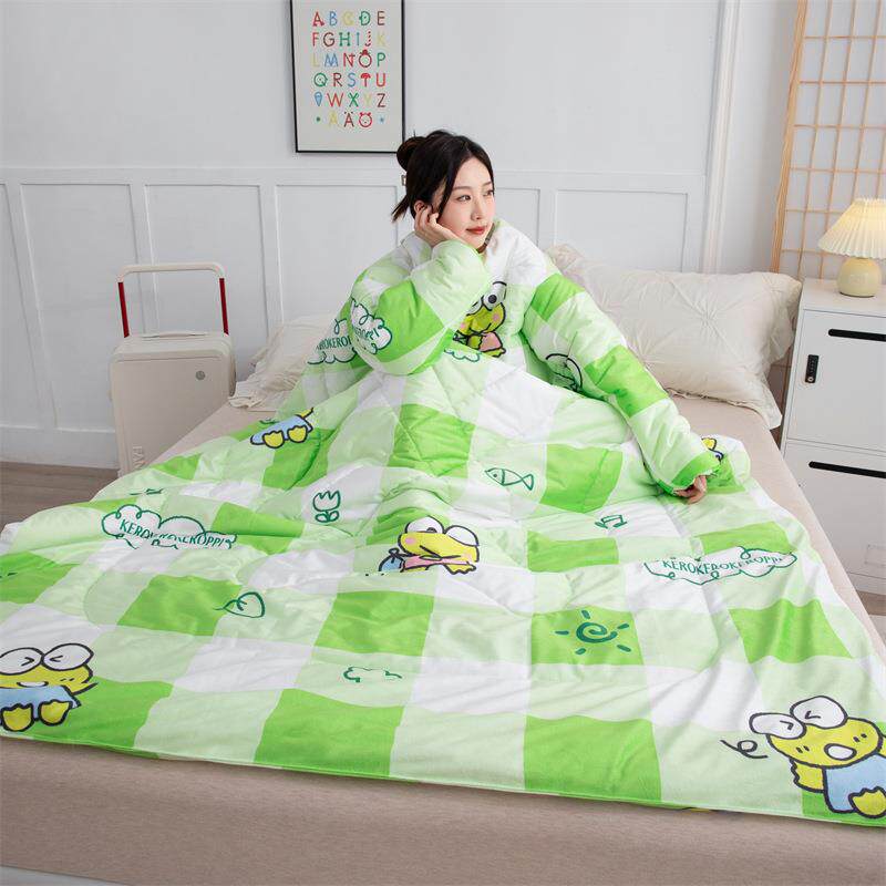 #新款水晶绒抱枕被带袖一体式懒人被1.2米1.5米被子