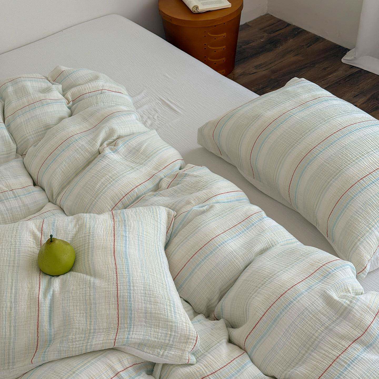 高端慵懒风A类裸睡级柔纱全棉四件套青春感四季款被套床笠套件