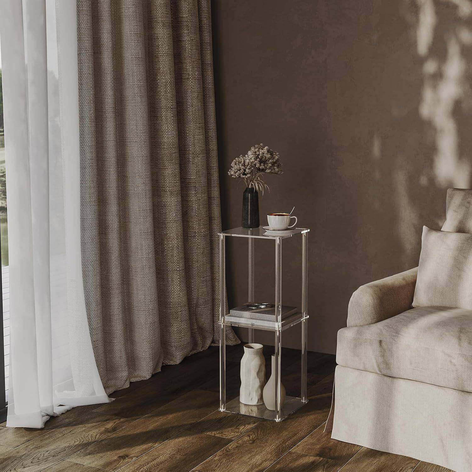 亚克力透明小边桌茶几适合小空间的饮料桌适用于客厅沙发易于组装,纺织面料/辅料/配套,纺织机械配件,淘宝优惠券,粉丝福利购,淘宝优惠卷