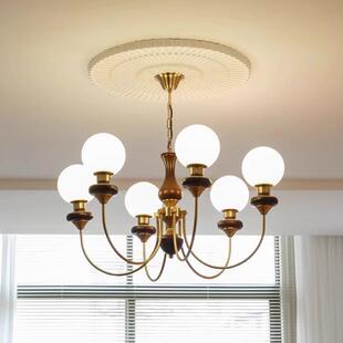 法式复古高级感中古风客厅灯具魔豆实木餐厅卧室美式南洋风吊灯