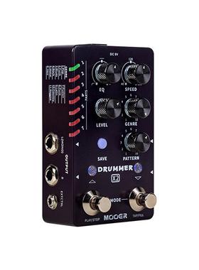 MOOERDRUMMERX2双踩钉鼓机单块效果器TAPTEMPO打点设速功能