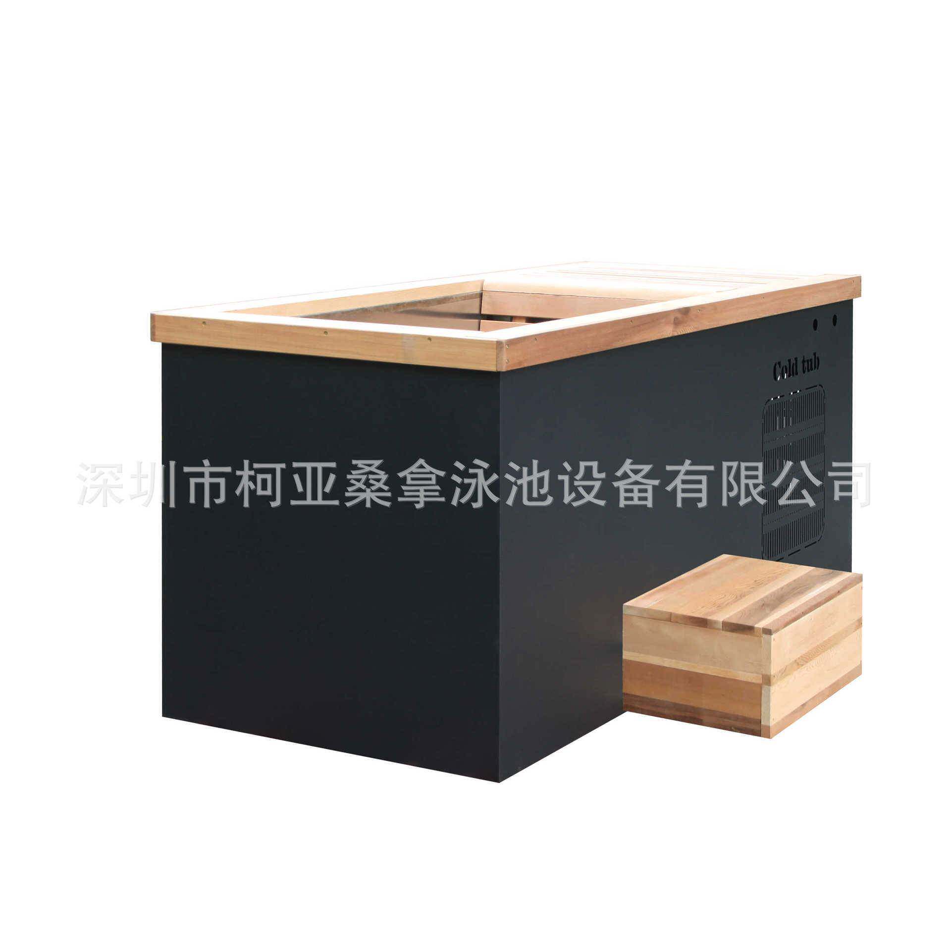 方形不锈钢冷水浴缸红雪松装饰冰浴桶康复训练冷热两用APP操作