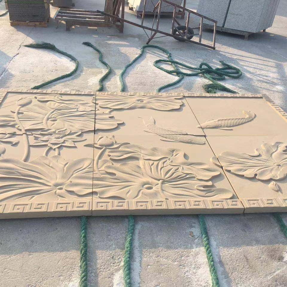 山东米黄砂岩米黄砂岩雕刻硬质黄砂岩异型加工