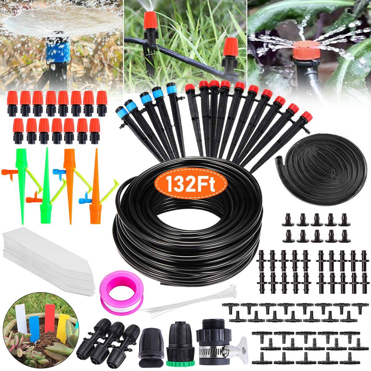 242pcs花园灌溉工具系统喷嘴喷洒器滴水器自动庭院植物浇水套件