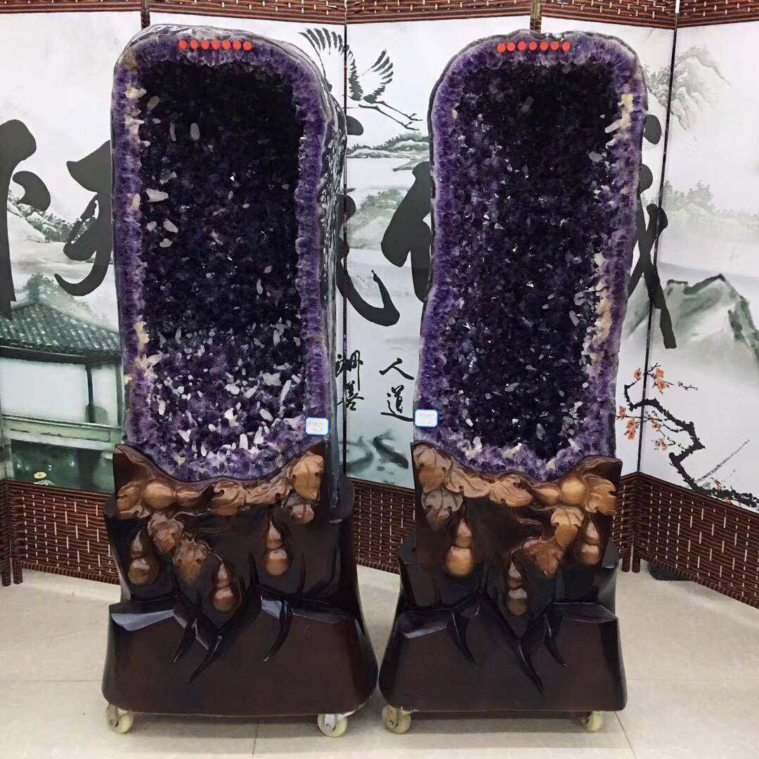 天然水晶洞紫晶洞摆件紫水晶晶块紫晶簇原矿聚宝盆水晶原石