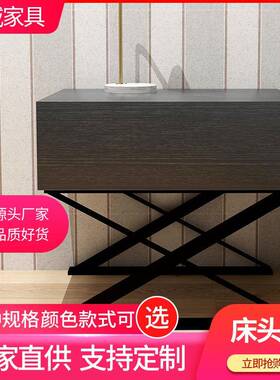 F177意式极简床头柜北欧风卧室床边柜现代简约床头储物收纳柜