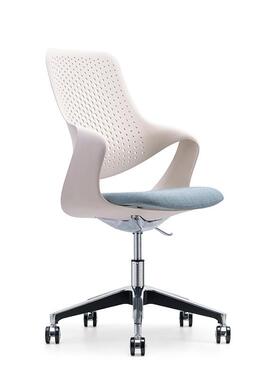 白色办公椅现代塑胶靠背职员电脑椅升降转椅简约中班椅时尚会议椅