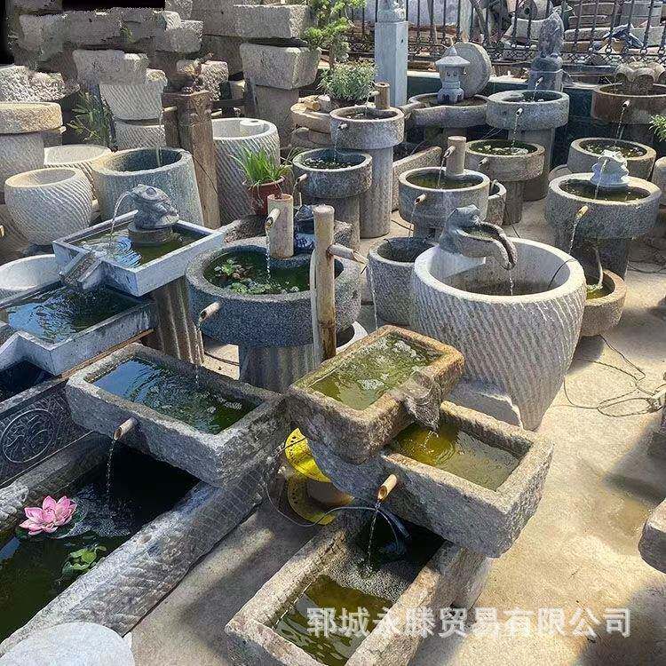 猪槽老石槽老式石磨庭院流水观景摆件花园石槽水景造景装饰景观石