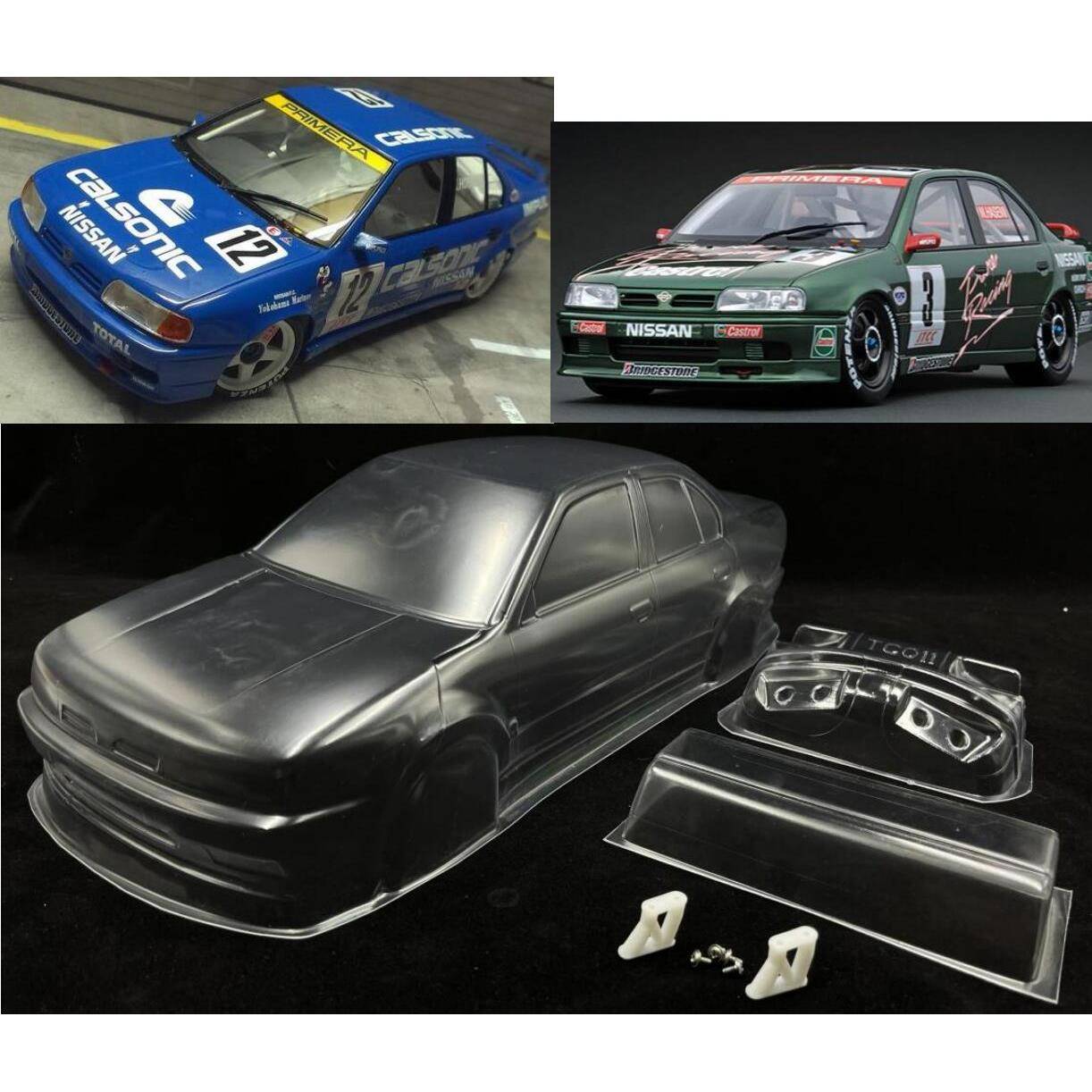 1/10平跑车壳漂移车壳NissanPrimeraJTCC电房透明PC车壳190mm