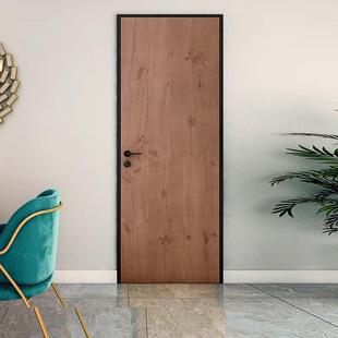 极简铝木门铝合金平开门免漆实木门室内隔音隐形门极窄边框卧室门