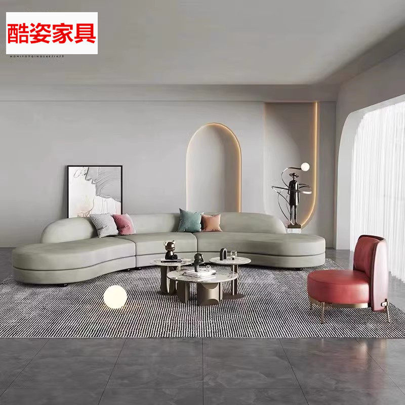 现代轻奢半圆弧形沙发组合休闲酒店大堂等候休息区异形设计师家具