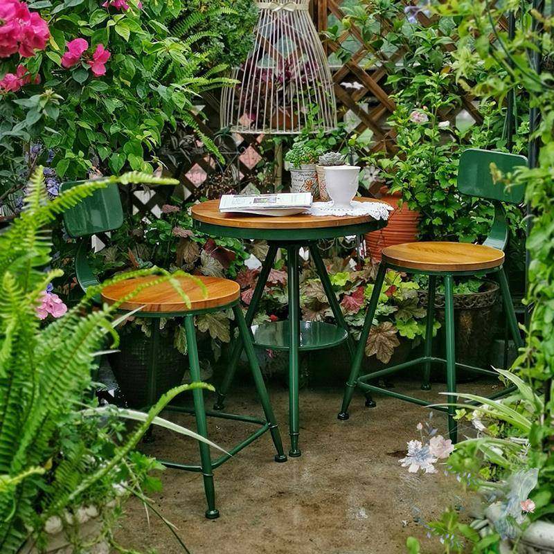 K8阳台桌椅组合简约休闲实木小圆桌花园户外庭院奶茶店铁艺室内桌,收纳整理,烫衣板及配件,淘宝优惠券,粉丝福利购,淘宝优惠卷