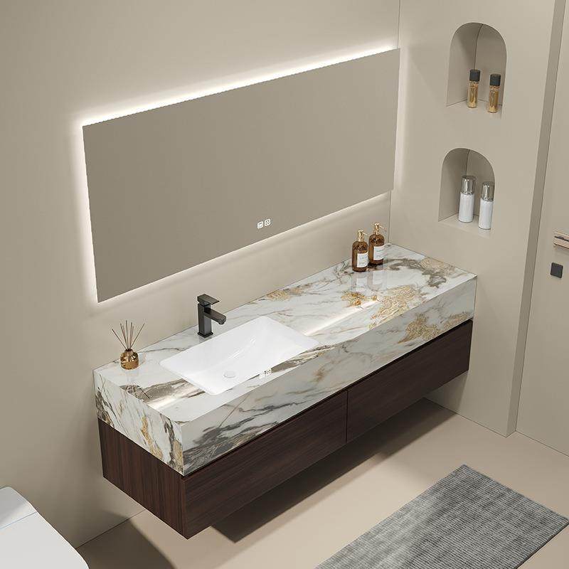 现代简约岩板一体浴室柜组合洗手洗脸面池卫生间洗漱台盆套装,收纳整理,烫衣板及配件,淘宝优惠券,粉丝福利购,淘宝优惠卷