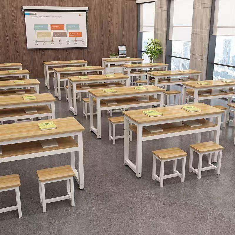 学校美术培训班课桌椅中小学生双人补习课桌长条员工桌托管班桌子