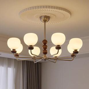 法式中古客厅吊灯2024新款美式复古餐厅卧室魔豆主灯大厅中山灯具