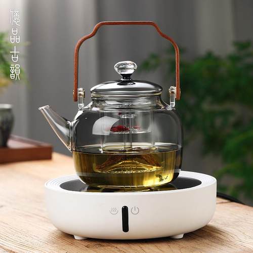 电陶炉煮茶器蒸煮一体提梁茶壶耐高温玻璃泡茶家用茶具烧水壶套装