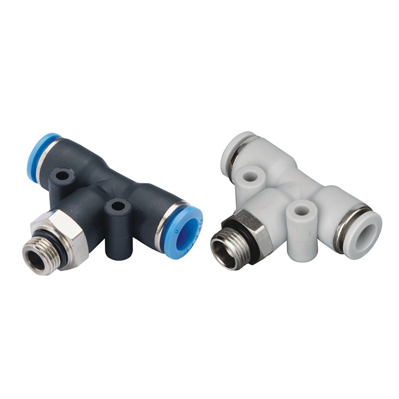 气动接头PB4/6/8/10-G01/02/03/04三通T型气管快速快插直通接头