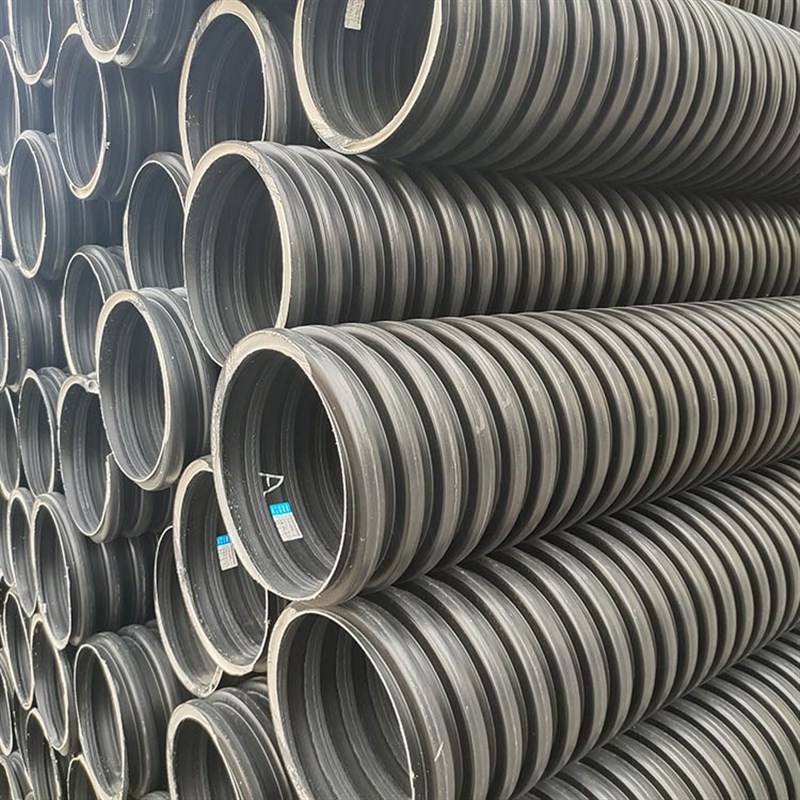 工业水利灌溉排污波纹管DN200全塑hdpe内肋增强PE螺旋波纹管