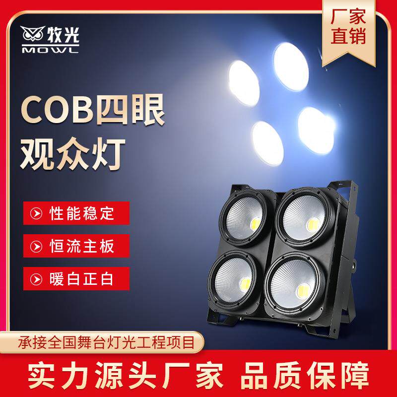400wCOB暖白正白面光灯影视灯婚庆舞台爆闪LED双眼四眼观众补光灯